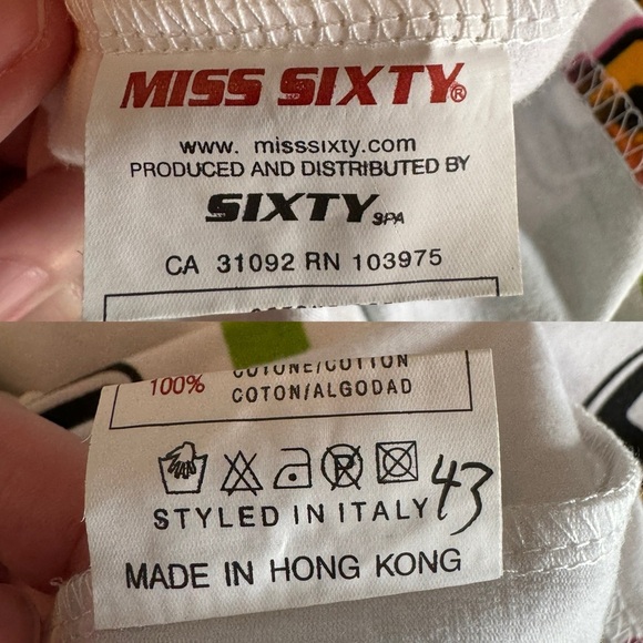 NWT VTG Miss Sixty RARE SAMPLE Top Sz Large Y2K Tropical Graphic Italy Geometric - Picture 12 of 16